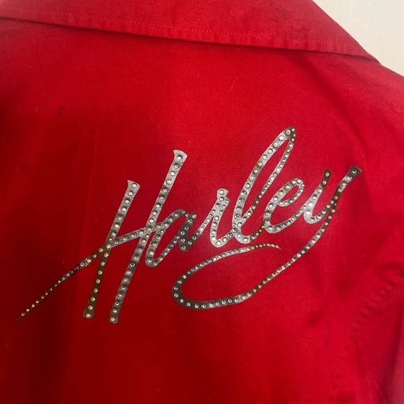 Vintage Harley Davidson Pinup Girl Style Full Zip Shirt - Picture 5 of 5